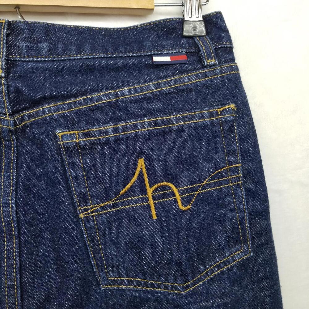 Tommy Hilfiger Y2K Vintage Jean‎ Mini Skirt 7 Dark Wash 100% Cotton Denim - Picture 6 of 10